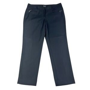 White‎ House Black Market Perfect Form Ankle Pants Black Size 8R Zip Pockets